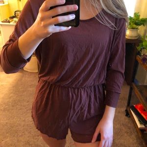 Maroon comfy romper